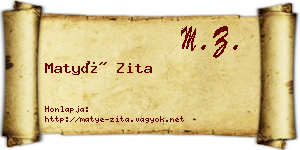 Matyé Zita névjegykártya