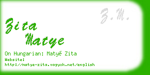 zita matye business card