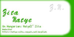 zita matye business card
